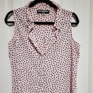 Karl Lagerfeld - Magdalyn Pearl Detail Button Down Blouse